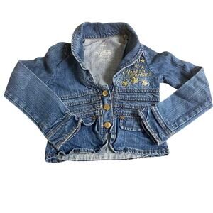 Hannah Montana y2k embroidered writing button jean jacket SIZE 7/8